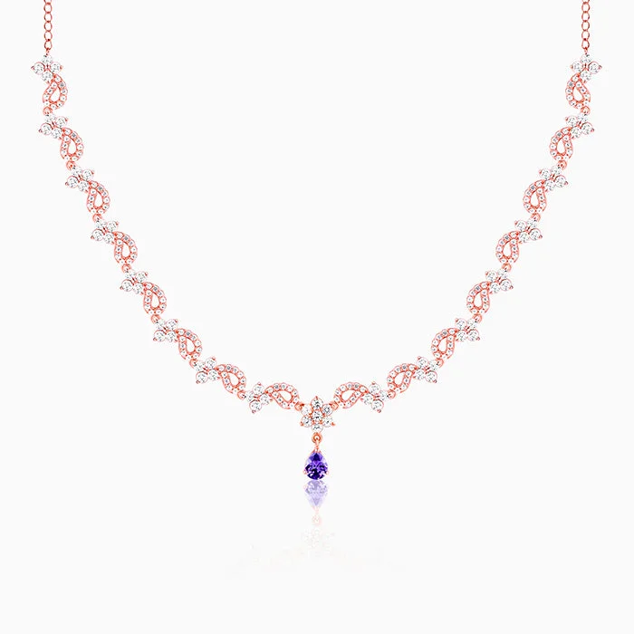 women short necklaces -Rose Gold Bridal Celebration Necklace