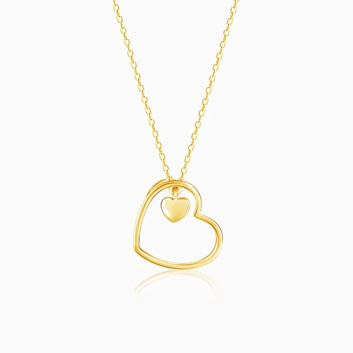 women artistic necklaces -Golden Heart Necklace