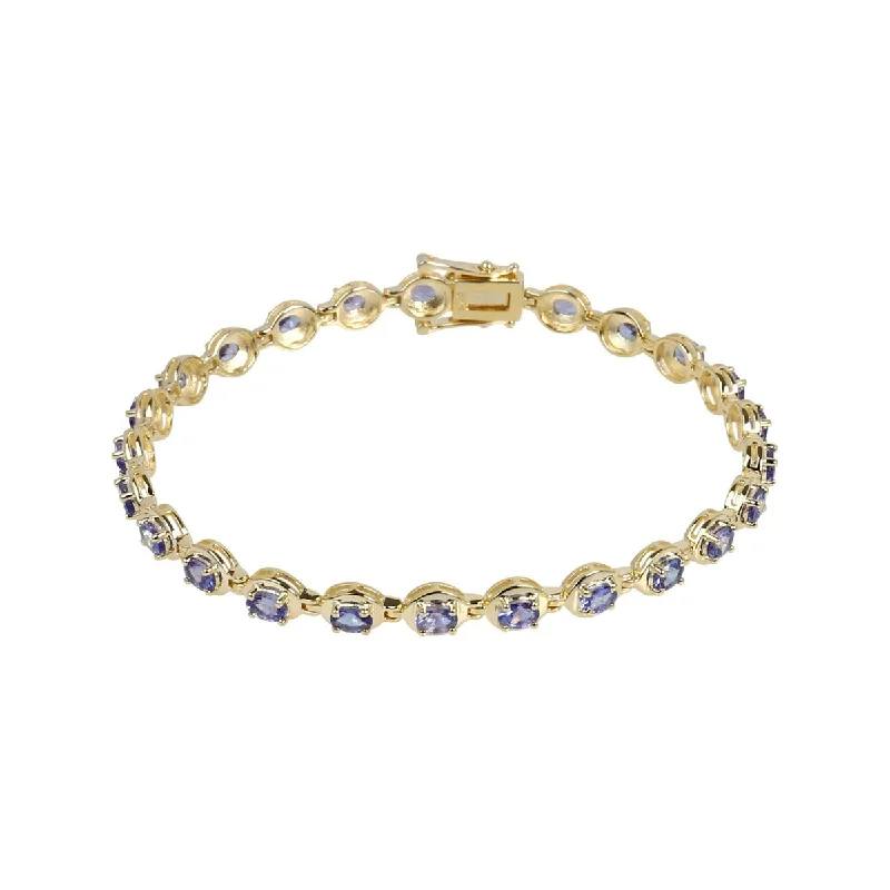 women luxury gold bracelets -925 Sterling Silver Tanzanite Tennis Bracelet