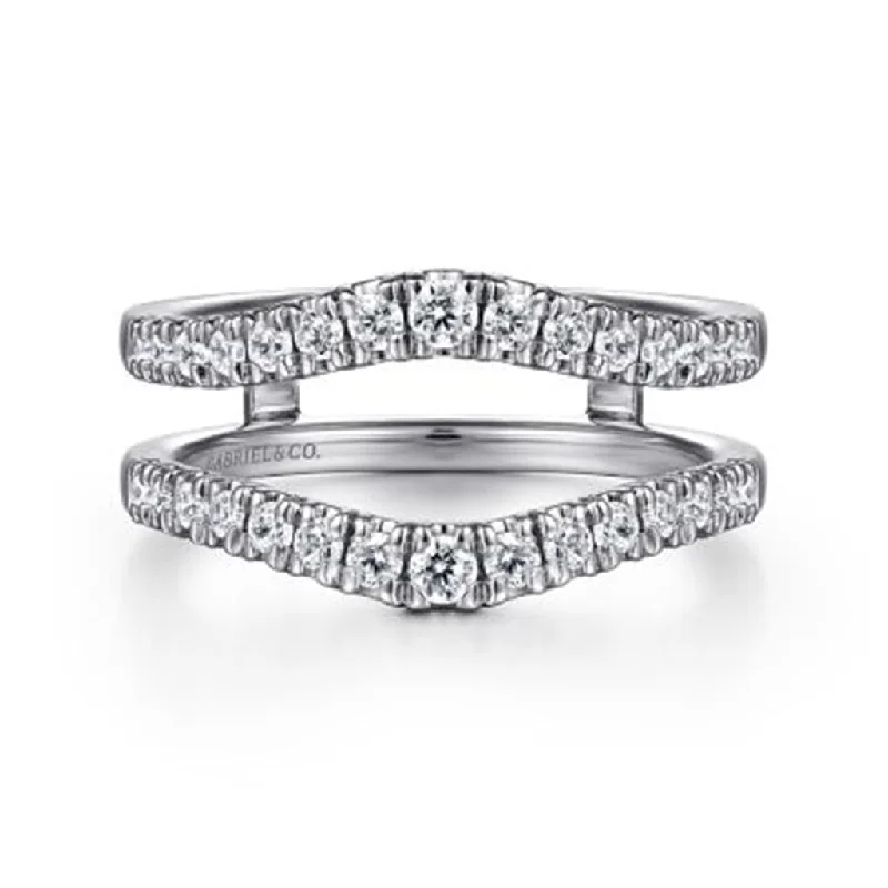 women oval-cut engagement rings -Gabriel Curved Diamond Ring Enhancer