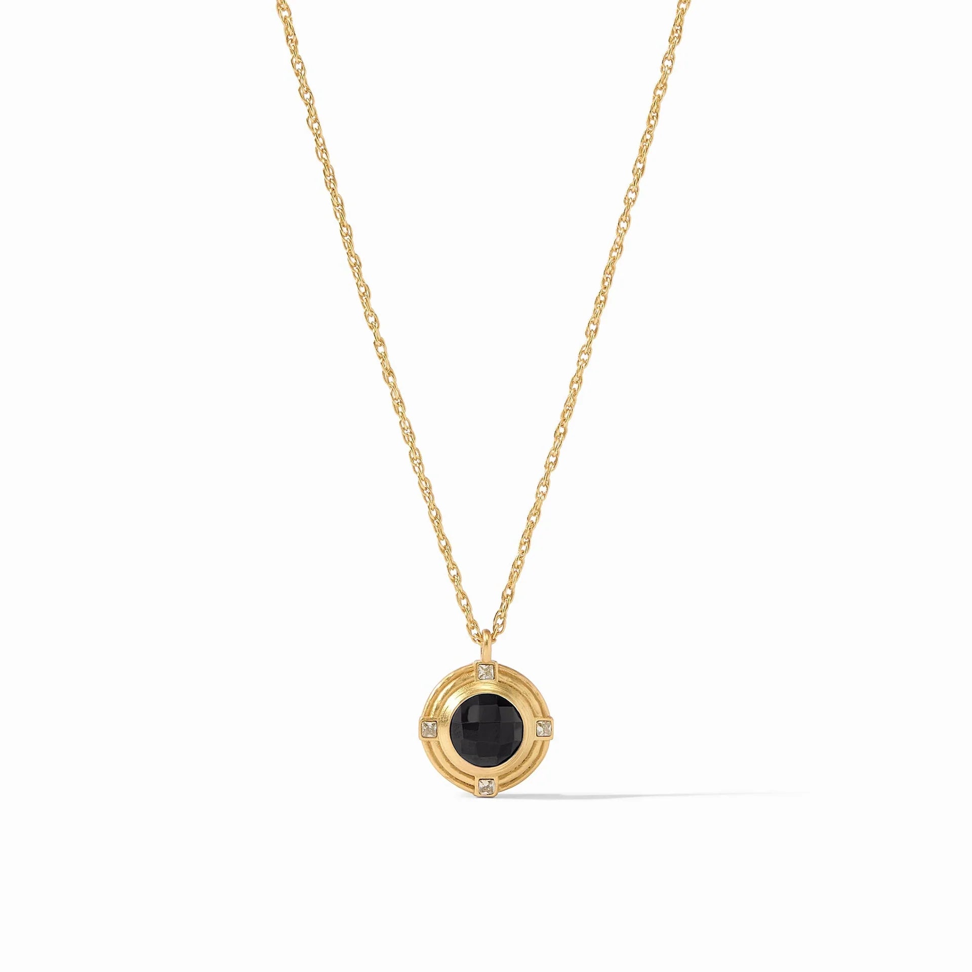 women sapphire necklaces -Julie Vos | Astor Solitaire Necklace with Obsidian Black in Gold