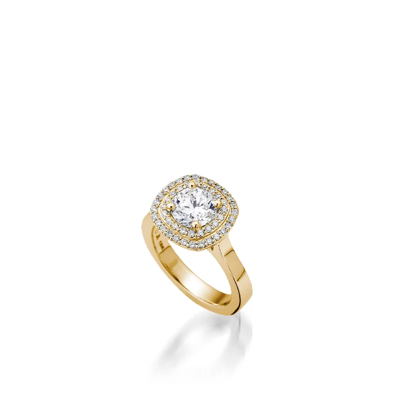 women unique diamond engagement rings -Chantilly Yellow Gold Engagement Ring