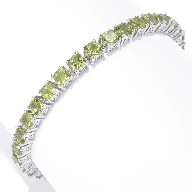 women gold plated bangles -925 Sterling Silver Peridot Tennis Bracelet