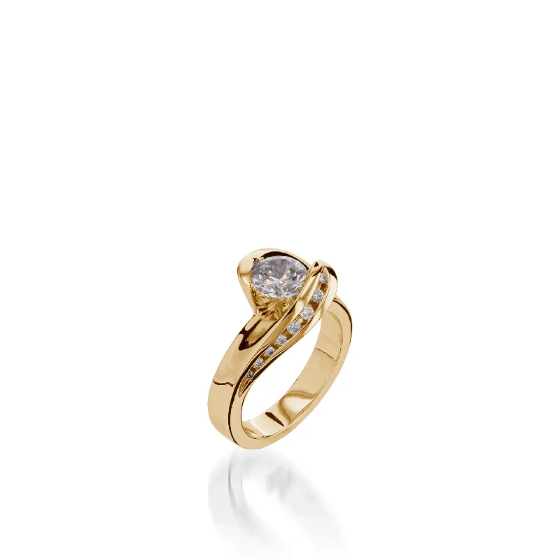 women matching engagement rings -Apropos Plus Yellow Gold Engagement Ring