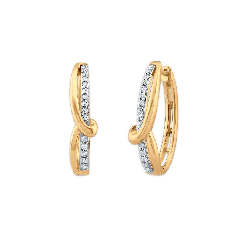 women luxury earrings for women -1/4 CTW Diamond Hoop Earrings in 10KT Yellow Gold