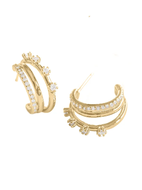 women statement gold earrings -Hallie Earring