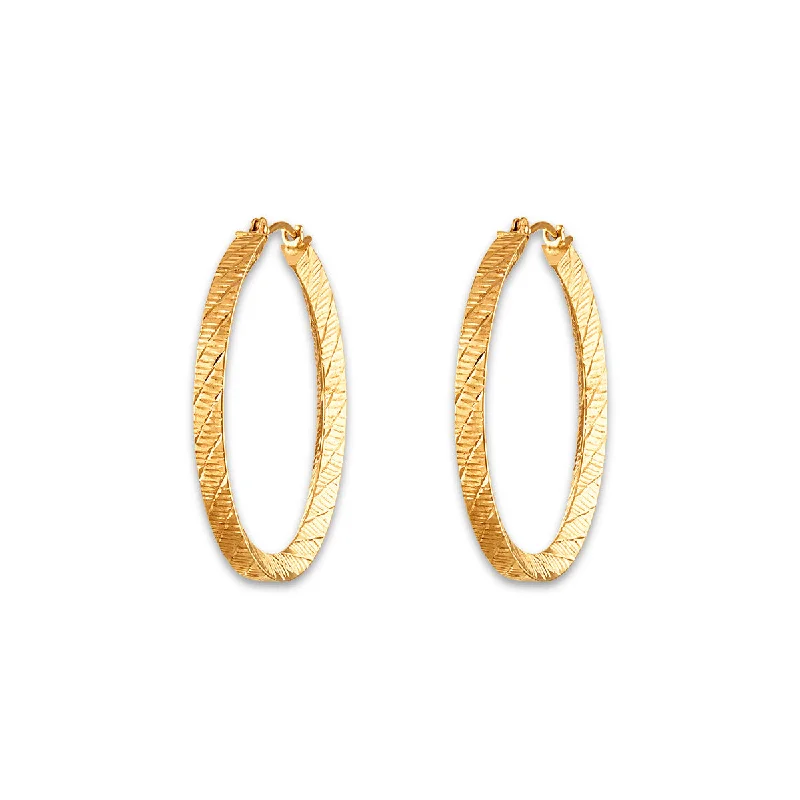 women glamorous earrings -10KT Yellow Gold 30MM Hoop Earrings