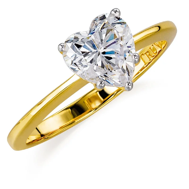 women diamond wedding rings -1 ct. Heart Solitaire Ring