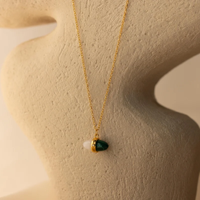 women artistic earrings -Malachite & Moonstone Necklace