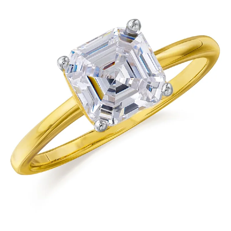 women white gold rings -2 ct. Asscher Cut Solitaire Ring