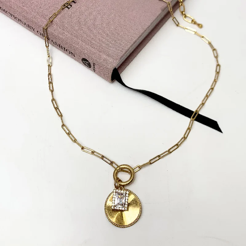 women classic necklaces -A Moment For The Gold Tone Necklace With Circle Charm