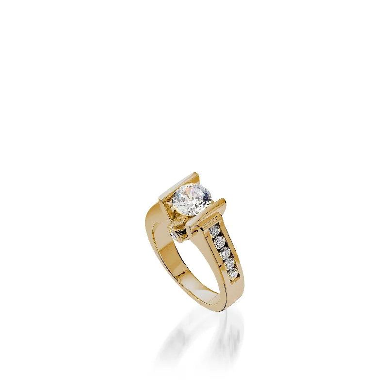 women elegant engagement rings -Grace Yellow Gold Engagement Ring