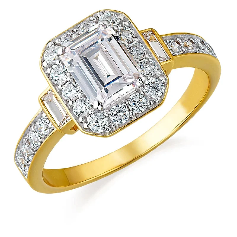 women adjustable rings -Emerald Cut Antique Ring