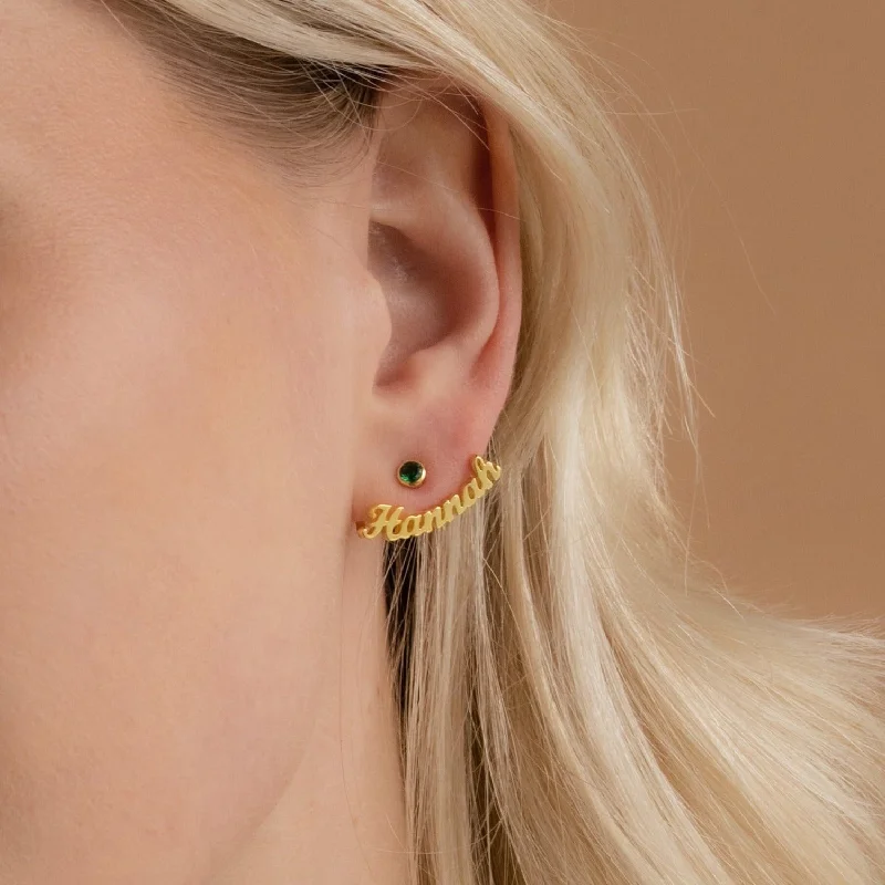 women oversized earrings -London Name Ear Jackets