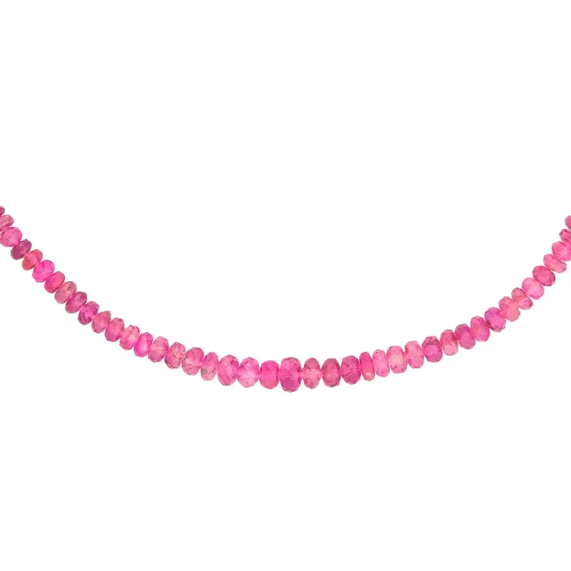 women opal necklaces -Estate 14k and Pink Tourmaline Rondelle Bead Necklace