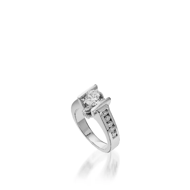 women sapphire engagement rings -Grace White Gold Engagement Ring