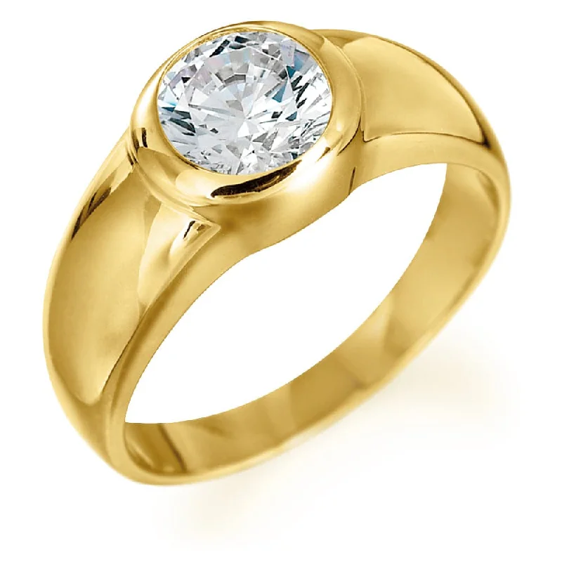 women simple gold rings -2 ct. Superstar Ring