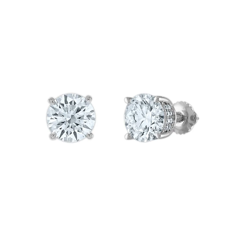 women chic stud earrings -EcoLove 5 CTW Lab Grown Diamond Stud Earrings in 14KT White Gold