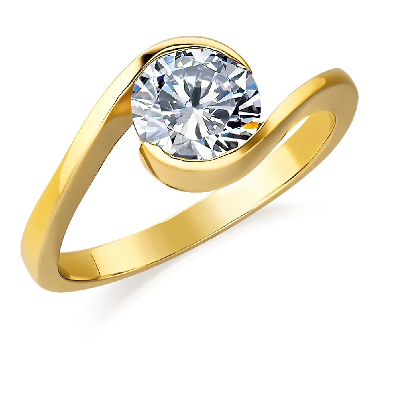 women antique rings -2 ct. Modern Solitaire Ring