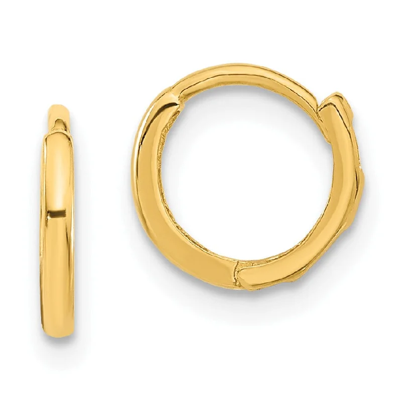 women affordable gold earrings -14KT Yellow Gold 10MM Hoop Earrings