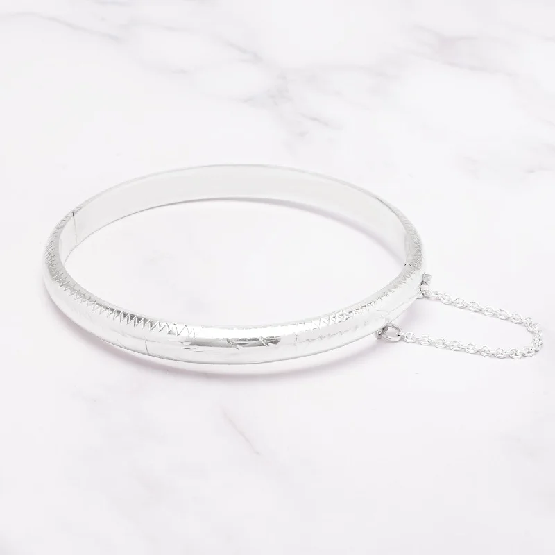 women friendship bracelets -Victoria Townsend .925 Sterling Silver Zig Zag Bangle Bracelet