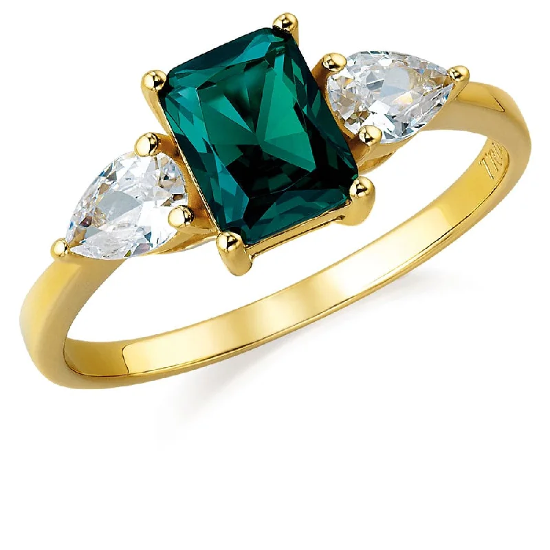 women personalized rings -Emerald Inspiration Ring