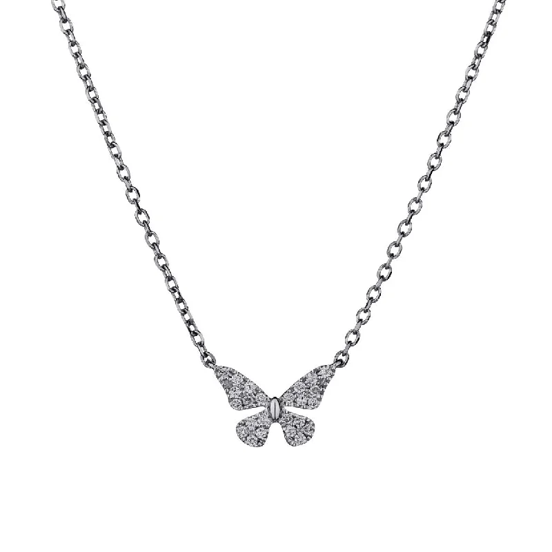 women custom name necklaces -DIAMOND BUTTERFLY NECKLACE