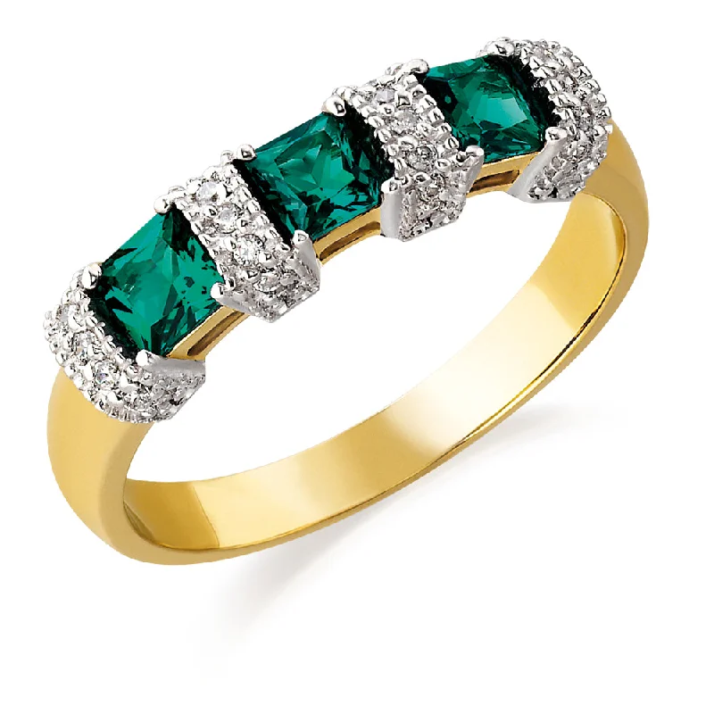 women dainty rings -Tru-Emerald Frozen Parfait Ring