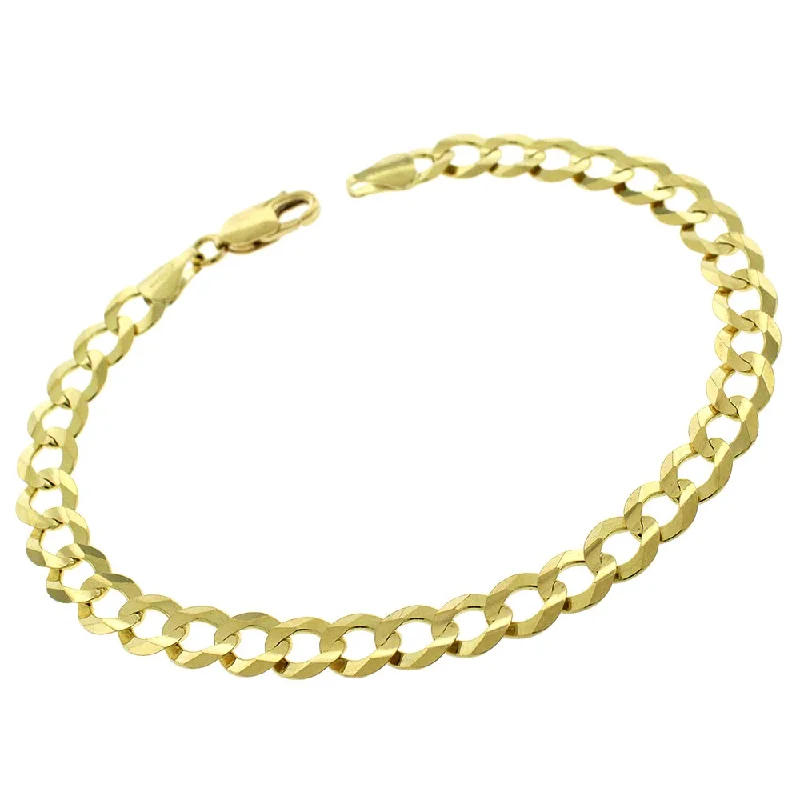 women layered bangles -14K Yellow Gold 7MM Solid Cuban Curb Link Bracelet Chain 8.5", Gold Bracelet for Men & Women, 100% Real 14K Gold