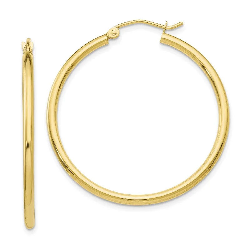 women oversized earrings -10KT Yellow Gold 31X2MM Hoop Earrings