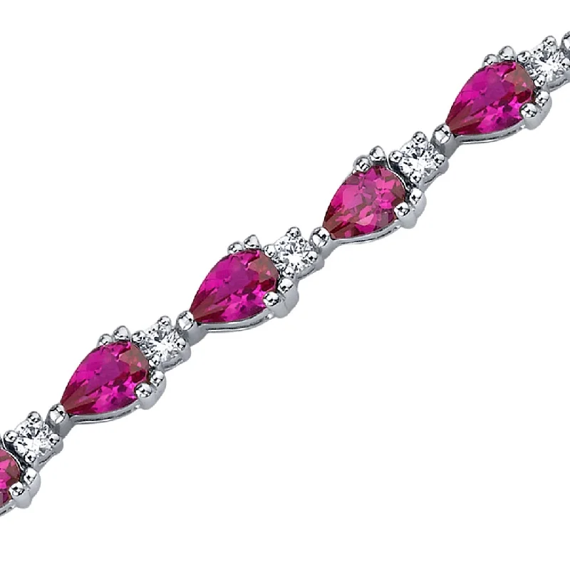 women personalized bracelets -6.75 ct Ruby Tennis Bracelet in Sterling Silver