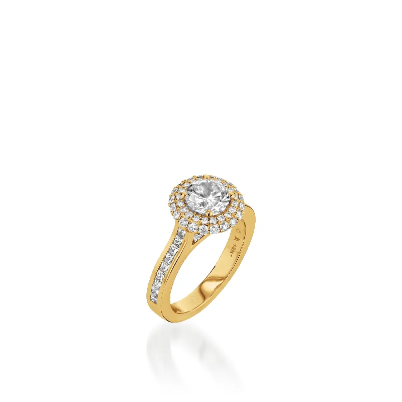 women radiant-cut engagement rings -Royalty Yellow Gold Engagement Ring